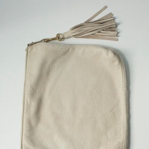 Kempton & Co. White leather clutch